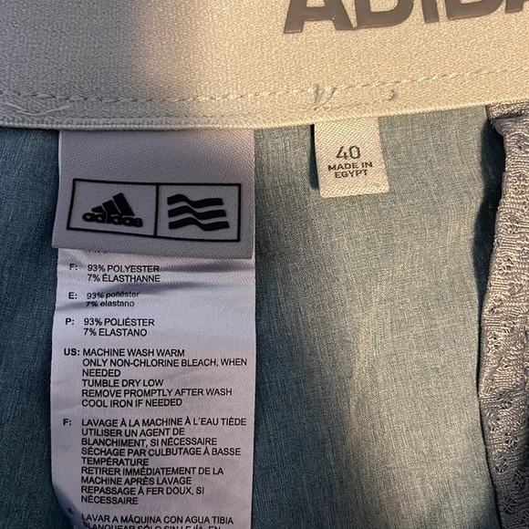 Adidas golf shorts 2 pair. Light green and checkered blue Mens size 40 - Picture 3 of 7